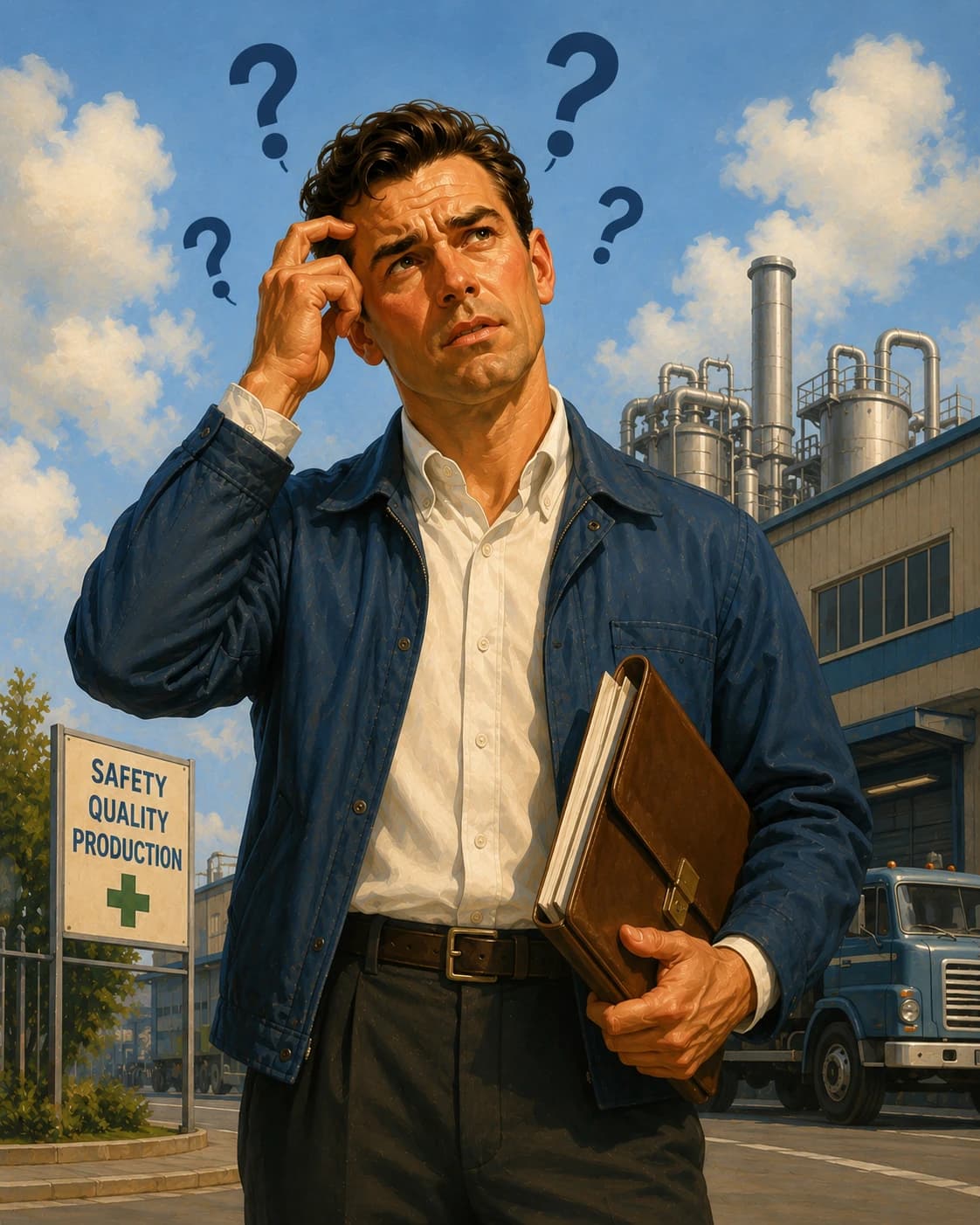 Rep outside a customer facility trying to remember what was said in the visit